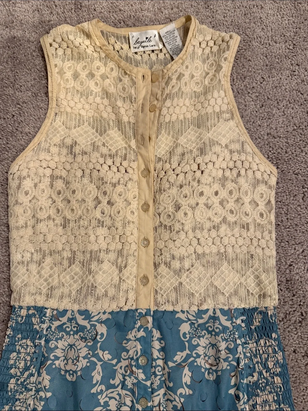 Beguile Byron Lars Lasercut Fleur-De-Lys Dress Size 2 - Picture 3 of 9